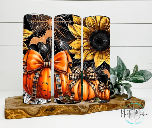 Sunflower & Pumpkins 20 oz skinny tumbler