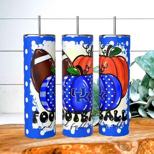 Football & Fall Kentucky 20 oz skinny tumbler