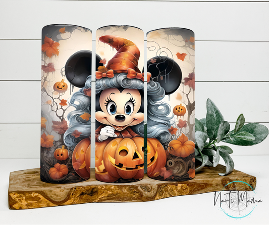 Pumpkin Patch Witchy Mouse 20 oz skinny tumbler