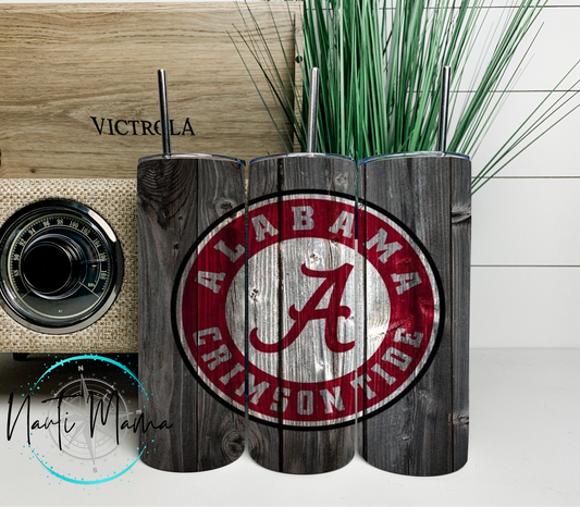 Barn Wood Alabama 20 oz skinny tumbler