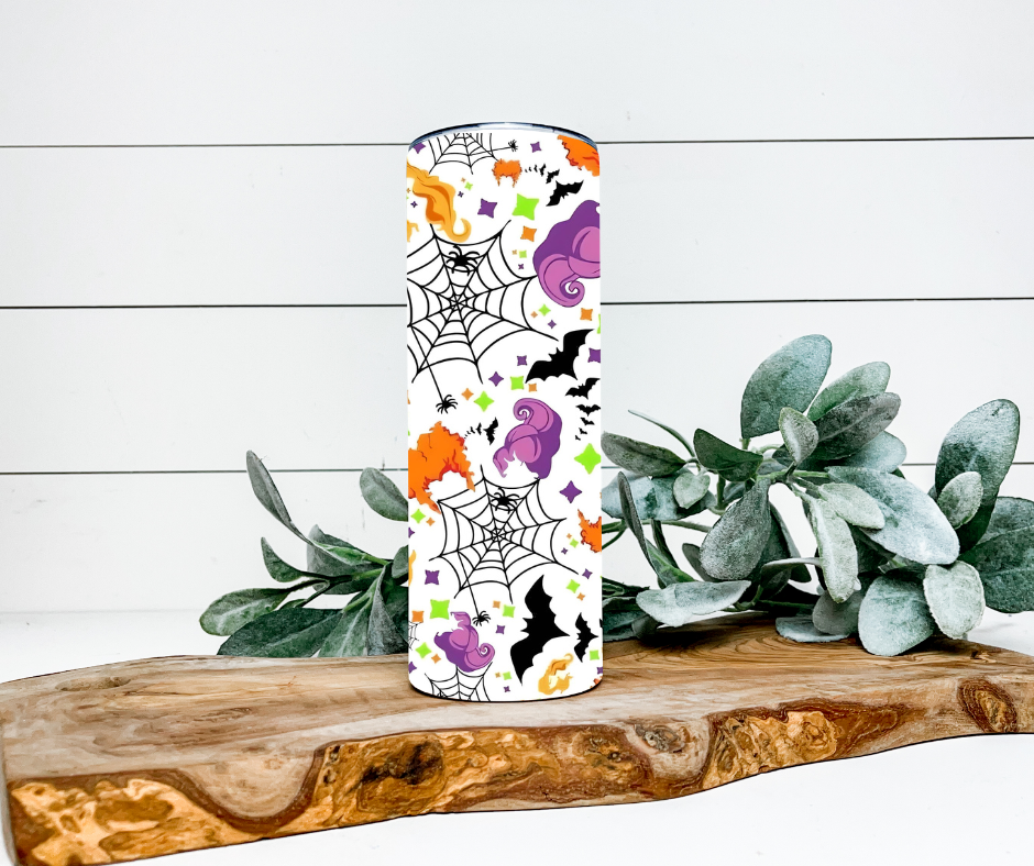 Halloween Sisters 20 oz skinny tumbler