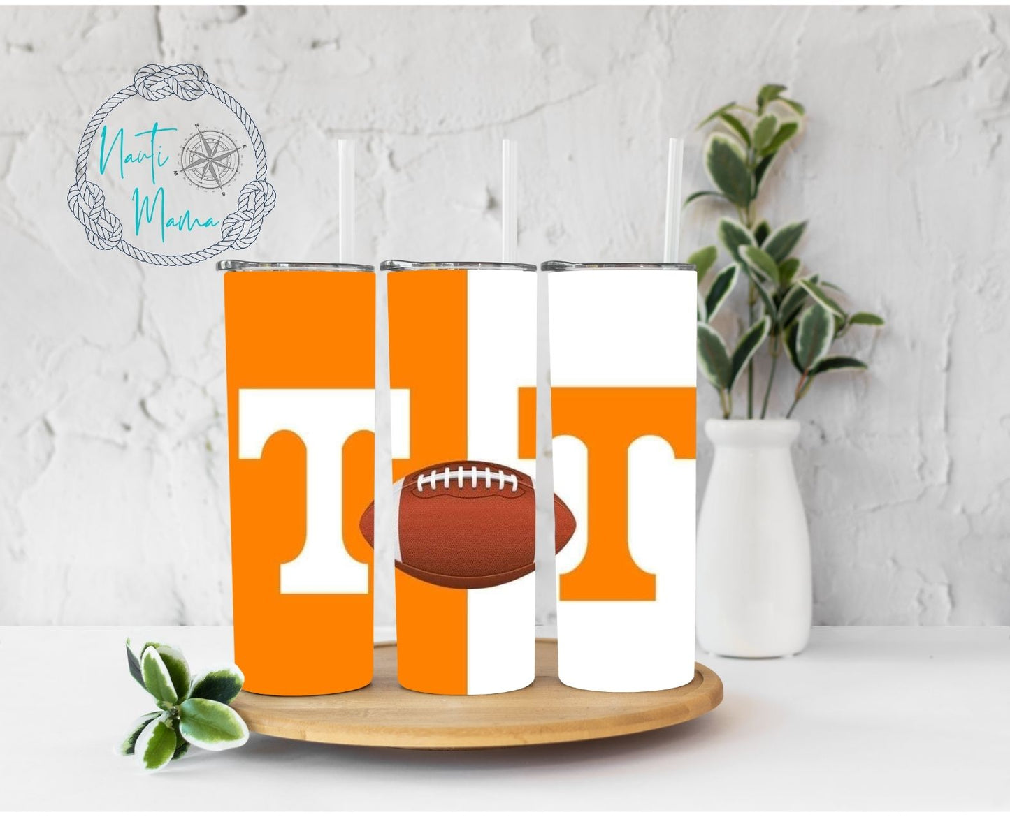 Orange Knoxville Football 20 oz skinny tumbler