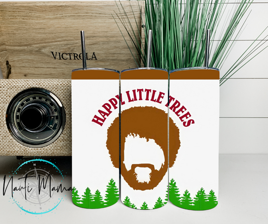 Beards & Happy Trees 20 oz skinny tumbler