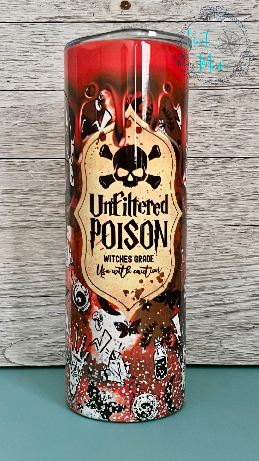 Unfiltered Poison Skulls  20 oz skinny tumbler