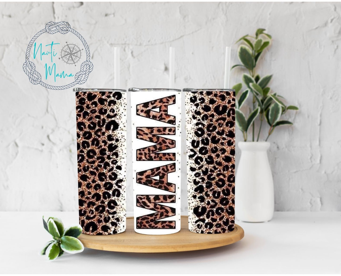 Leopard Mama 20 oz skinny tumbler