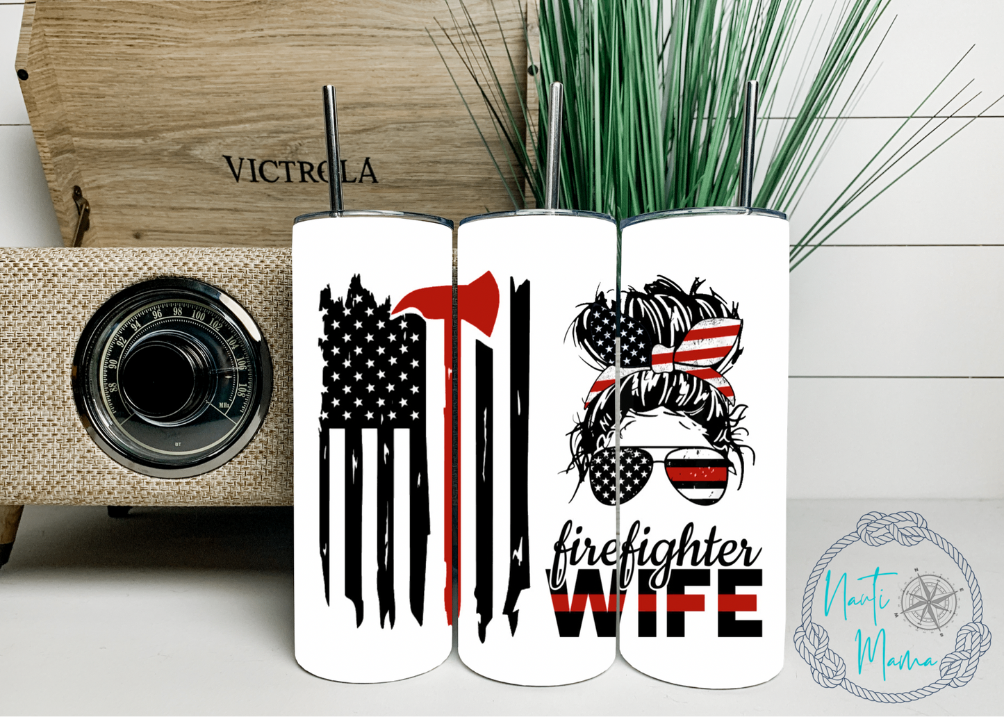 Firefighter Wife 20 oz skinny tumbler